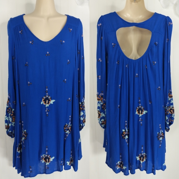 FREE PEOPLE Oxford Embroidered Swing Dress Sz XS - Picture 6 of 16